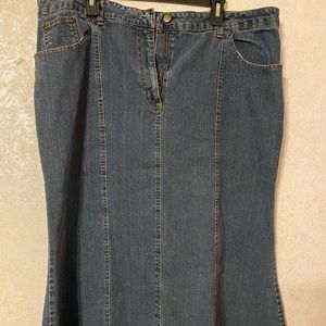 Plus size A-line denim skirt